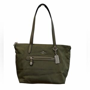 Coach Olive Nylon Zip Tote 35500 Silver Hardware NWOT